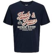 T-shirt Korte Mouw Jack &amp; Jones T-shirt col rond bleu ciel