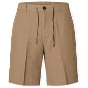 Korte Broek Selected Noos Regular-Leroy Linen Shorts - Caribou