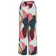 Harembroek Vila Lulu Kai Wide Trousers - Holly Berry/Multicolor