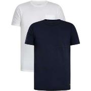 T-shirt Korte Mouw Lyle &amp; Scott 2-pack basic lounge T-shirts met z...