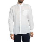 Overhemd Lange Mouw Lacoste Linnen overhemd met normale pasvorm