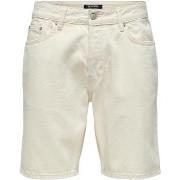 Korte Broek Only &amp; Sons Onsedge Ecru 2044 Pim Dnm Noos 22032044
