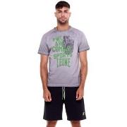 T-shirt Korte Mouw Leone 1947 Man Short Sleeves Indigo