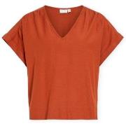 Blouse Vila Top Prisilla V-Neck - Burnt Brick
