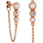 Boucles oreilles Mademoiselle Jolie Paris PERLES chainettes avec perle...