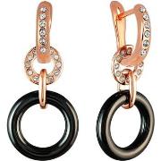 Boucles oreilles Mademoiselle Jolie Paris CERAMIQUE Dore Noir