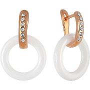 Boucles oreilles Mademoiselle Jolie Paris CERAMIQUE Dorees Blanc