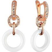 Boucles oreilles Mademoiselle Jolie Paris CERAMIQUE Dore Blanc