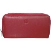 Portefeuille Hexagona Compagnon cuir ref 40976 Rouge fonce 20*11*3 cm