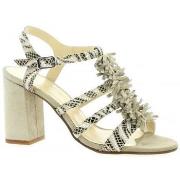 Sandales Elizabeth Stuart Nu pieds cuir python sable