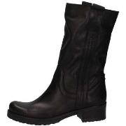 Bottines Bage Made In Italy 140 NERO PELLE Biker Femme Noir