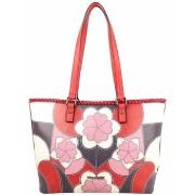 Cabas Mac Alyster Sac shopping Impression rouge motif fleur
