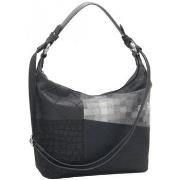 Sac à main Patrick Blanc Sac seau motif patchwork - Noir / Gris