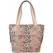 Sac à main Patrick Blanc Sac cabas cuir motif lézard beige nude