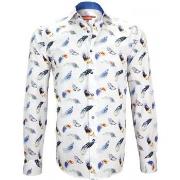 Chemise Andrew Mc Allister chemise imprimee feather bleu