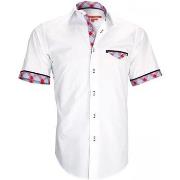 Chemise Andrew Mc Allister chemisette mode wight blanc / bleu / rouge