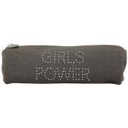 Cartable Girls Power Trousse Star clouté et effet pailleté Gris