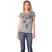 T-shirt Rich &amp; Royal Rich Royal Tee shirt Visages Gris 13q465