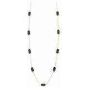 Collier Orusbijoux Collier Sautoir Argent Doré Galet Cristal Noir