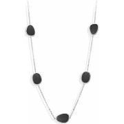 Collier Orusbijoux Collier Long Argent Rhodié Victoria Cristal Noir