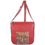 Sac Bandouliere Patrick Blanc Sac bandoulière Nouméa cuir motif rouge