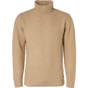 Sweat-shirt No Excess Pull Col Roulé Laine Mélangé Beige