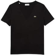 T-shirt Lacoste T shirt Femme Col V Ref 54003 031 Noir