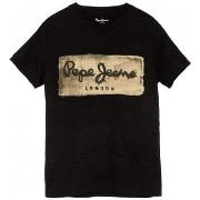 T-shirt enfant Pepe jeans Tee-shirt junior noir Golders DLX PB501433