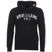 Sweat-shirt Replay Sweat homme noir à bande