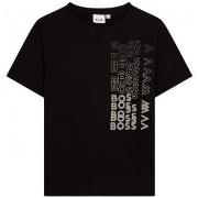 T-shirt enfant BOSS Tee shirt junior noir réféchissant J25M23/09B