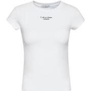 T-shirt Calvin Klein Jeans T shirt femme Ref 56058 YAF Blanc