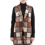 Veste Soho-T Gilet Beige Marron Carreaux