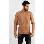 Pull Hollyghost Pull col rond en maille camel