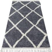 Tapis Rugsx Tapis BERBER CROSS B5950 gris et blanc 160x220 cm