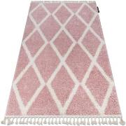 Tapis Rugsx Tapis BERBER TROIK A0010 rose et blanc 180x270 cm