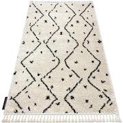 Tapis Rugsx Tapis BERBER TETUAN B751 zigzag crème Franges 80x150 cm