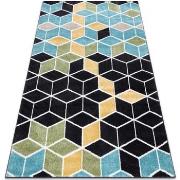 Tapis Rugsx Tapis POLI 9139A Cube 3D noir / 80x150 cm