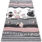 Tapis Rugsx Tapis PETIT FARM FERME ANIMAUX rose 160x220 cm