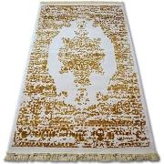 Tapis Rugsx Tapis ACRYLIQUE MANYAS 192AA Ivoire/Doré franges 80x300 cm