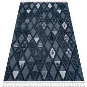 Tapis Rugsx Tapis SEVILLA Y499B treillis, diamants bleu Frange 160x220...