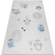 Tapis Rugsx Tapis lavable BAMBINO 1161 Hiboux pour les 140x190 cm