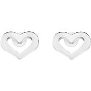 Bijoux Orusbijoux Boucles D'oreilles En Argent Rhodié Coeur