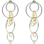 Boucles oreilles Orusbijoux Boucles D'oreilles Argent Rhodié Et Doré C...