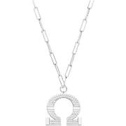 Collier Orusbijoux Collier Chaine Argent Omega Serti De Zirconiums Bla...