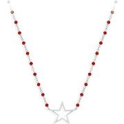 Collier Orusbijoux Collier Argent Rhodié étoile Et Pierre Rouge