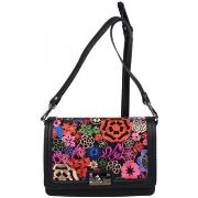 Sac Bandouliere Fuchsia Sac semi-rigide déco brodé fleurs Croquis M