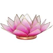 Bougeoirs, photophores Phoenix Import Porte Bougie Fleur de Lotus Rose...