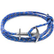 Bracelets Anchor &amp; Crew Bracelet Ancre Admiral Argent Et Cuir Tres...