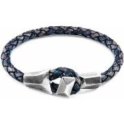 Bracelets Anchor &amp; Crew Bracelet Alderney Argent et Cuir Tressé