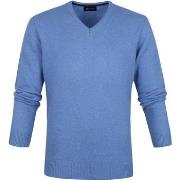 Sweat-shirt Suitable Pull Agneline Col-V Bleu